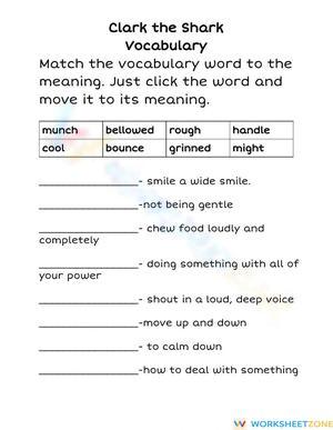Essential Clark the Shark Vocab Worksheet | Grade 2 ELA