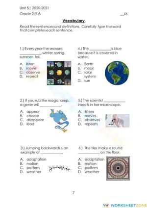 Essential Grade 2 Vocabulary Worksheet | Aligned & Ready