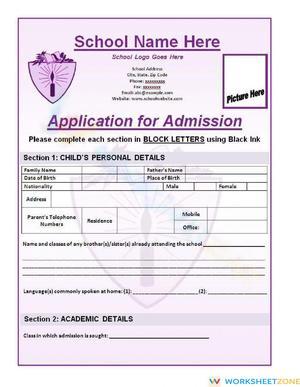 Application form