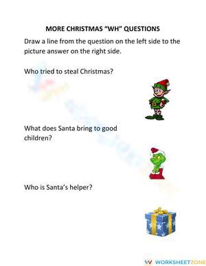 Essential Christmas WH Questions Worksheet | Grade 1-5