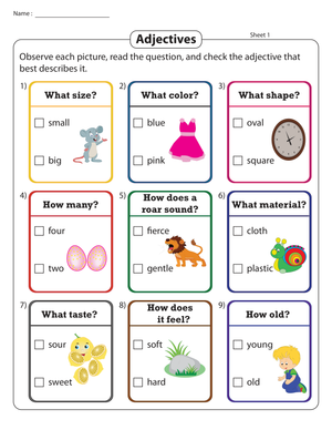 Describing Pictures Using Adjectives