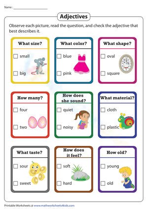 Describing Pictures Using Adjectives