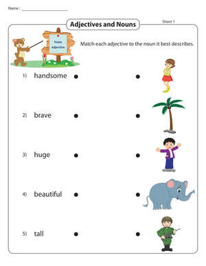 Matching Adjectives to Nouns Practice