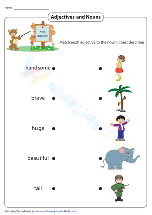 Matching Adjectives to Nouns Practice