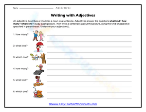 Grade 2 Adjectives — Printable No-Prep Worksheet
