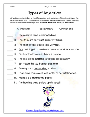 Types of Adjectives