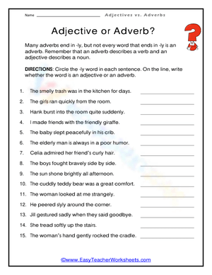 Identify Adjective or Adverb Correctly
