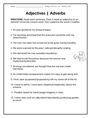 Adjectives vs Adverbs Worksheet | Grade 4 Essential Ready