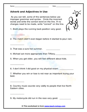 Essential Adverb and Adjective Grammar Worksheet | Grade 4