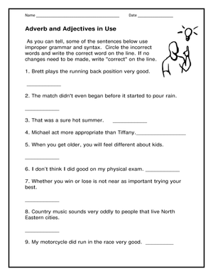 Essential Adverb and Adjective Grammar Worksheet | Grade 4