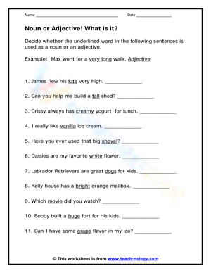 Identifying Noun or Adjective?