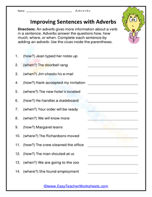 Improving Sentences with Adverbs