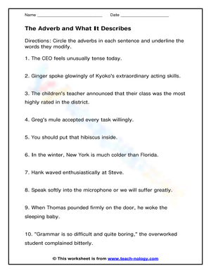 The Adverb and What It Describes