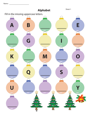 Fill in Missing Uppercase Letters Worksheet