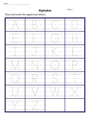 Tracing Uppercase Letters Worksheet