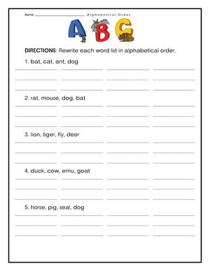 Essential Alphabetical Order Worksheet | Grade 1 ABCs