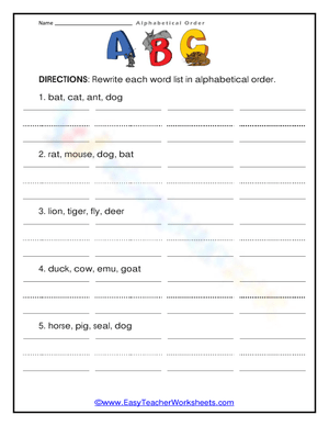 The ABCs: Alphabetical Order