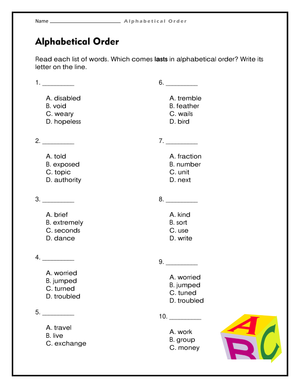 Essential Alphabetical Order Worksheet | Grade 2 ELA