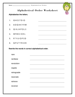 Alphabetical Order Worksheet | Grade 2 Essential