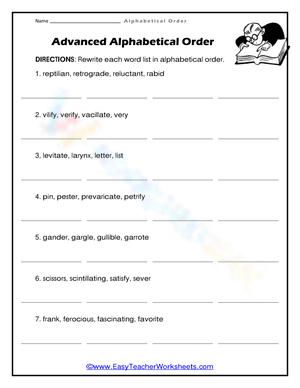 Advanced Alphabetical Order