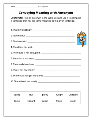 Essential Antonyms Worksheet | Grade 4 ELA Ready
