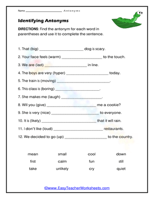 Identifying Antonyms