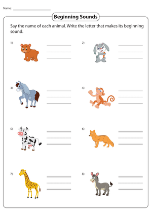 Essential Beginning Sounds Worksheet | Grade K Phonics
