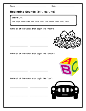 Essential Beginning Sounds Phonics Worksheet | Grade 1 ELA