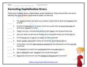 Correcting Capitalization Errors