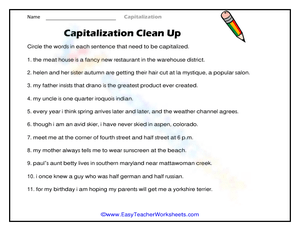 Capitalization Clean Up