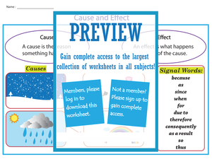 Cause and Effect Chart Worksheet