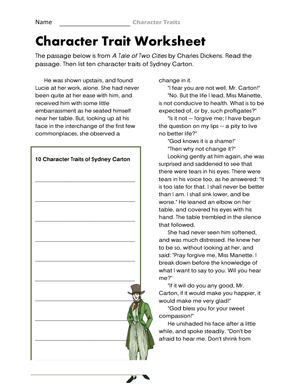 A Tale of Two Cities: Essential Grade 4 ELA Character Traits
