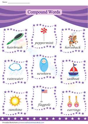 Compound Words Chart Worksheet