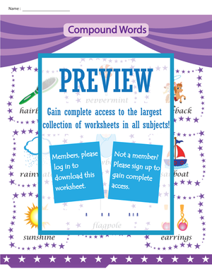 Compound Words Chart Worksheet