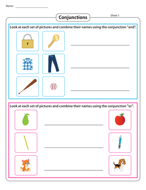 Essential Grade 2 Conjunctions Worksheet: And & Or