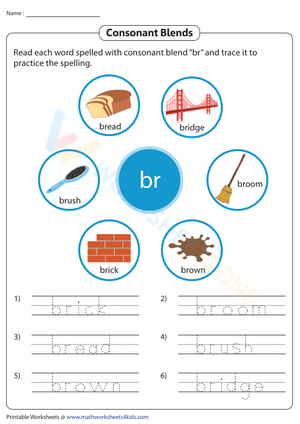 Essential Br Blend Tracing Worksheet | Grade 1 Phonics