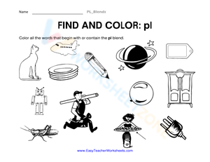 Printable Blender Bait pl Blends Worksheet | Grade 1-3