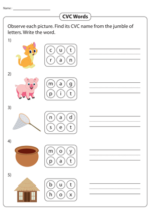 Essential CVC Words Worksheet | Grade 1 Phonics Ready