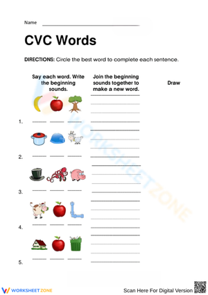 CVC Words - Phonics and Beginning Sounds 