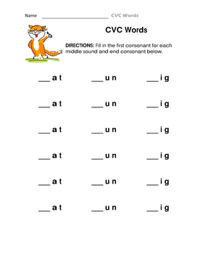 CVC Words Worksheet | Essential Grade K Phonics