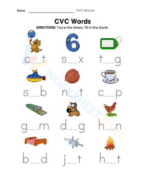 Essential CVC Words Worksheet | Grade 1-3 Phonics