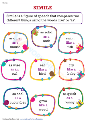 Simile Chart: Exploring Figurative Language and Comparisons