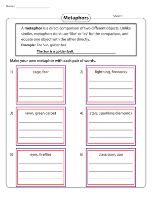 Create Your Own Metaphors: Creative Writing Worksheet