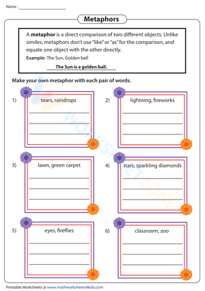 Create Your Own Metaphors: Creative Writing Worksheet