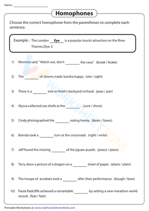 Choosing Correct Homophones: Practice and Learn