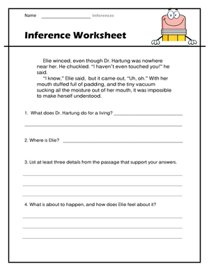Grade 4 Making Inferences — Printable No-Prep Worksheet
