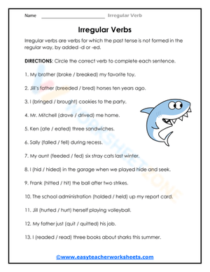 Circle It!- Irregular Verbs