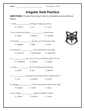 Essential Irregular Verb Practice Worksheet | Grades 3-5