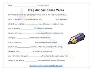 Irregular Past Tense Verbs