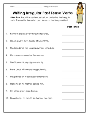 Grade 3-5 Irregular Verbs — Printable No-Prep Worksheet